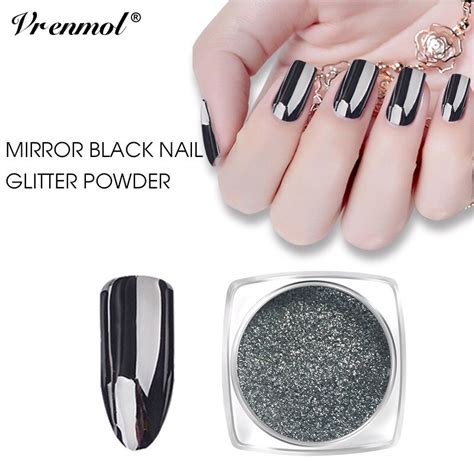 Vrenmol 1pcs Nail Glitter Black Magic Mirror Powder Pigment Soak Off Uv