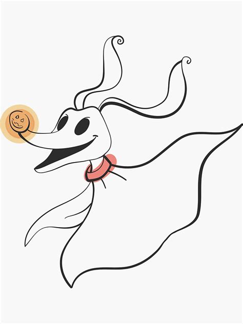 Jack makes snowflakes out of paper. "Zero from The Nightmare before Christmas" Sticker by RosieCheecks | Redbubble