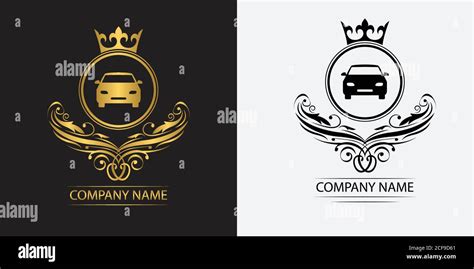 Car Logo Template Luxury Royal Vector Company Decorative Emblem With