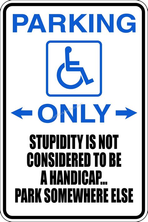 Funny Handicap Signs Clipart Best
