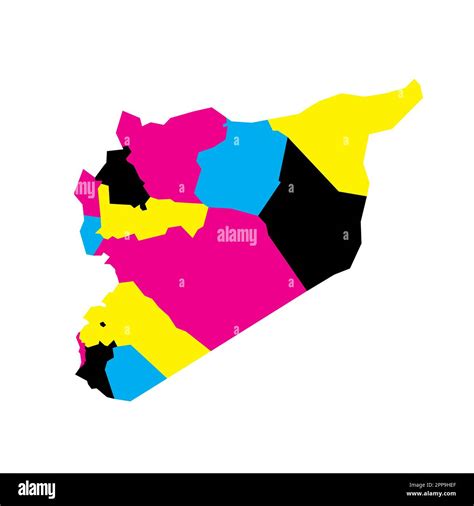 Siria Mapa Pol Tico De Las Divisiones Administrativas Gobernaciones Mapa Vectorial En Blanco