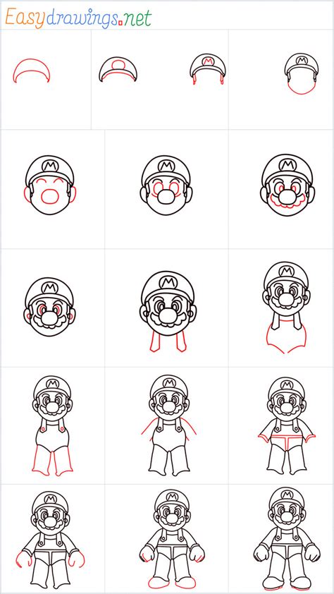 How To Draw A Mario Step By Step 16 Easy Phase