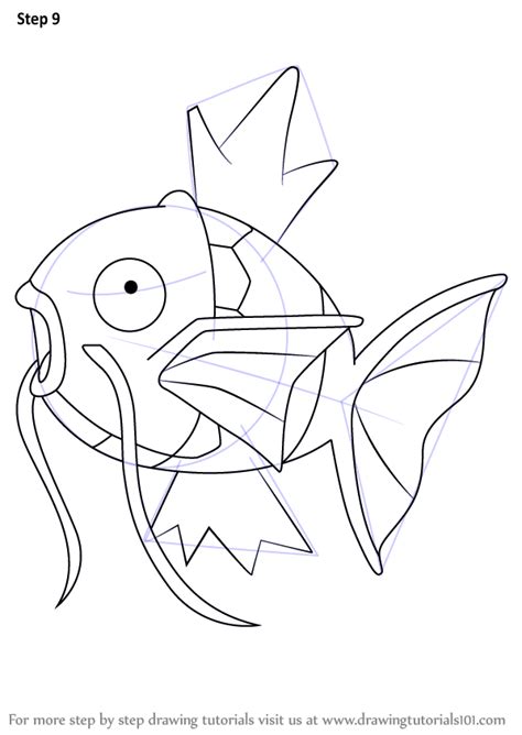 Learn How To Draw Magikarp From Pokemon Pokemon Step By