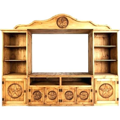 Western Rustic Tv Stand Entertainment Center Wall Unit Texas Rustic