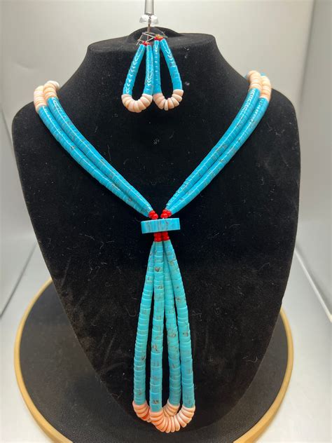 Santo Domingo Turquoise And Spiny Oyster Shell Jacla Necklace And