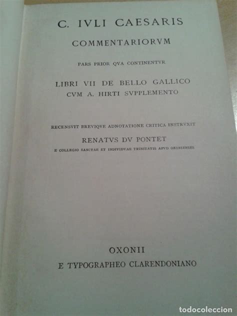 De Bello Gallico 1 7 - De bello gallico. edición en latín. editorial o - Vendido en Venta