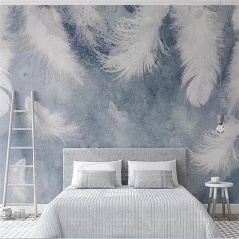 Custom Wallpaper Mural Feather Nordic Style Wallcovering Bvm Home