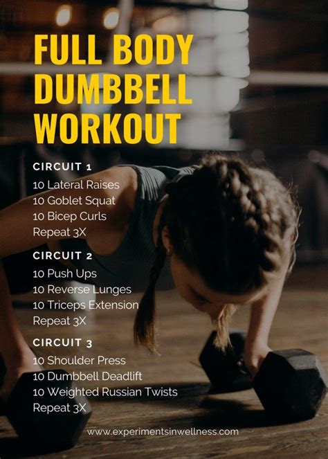 The Full Body Dumbbell Workout For Beginners Is Shown In This Image
