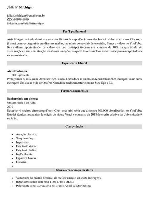 Modelo De Curriculum Vitae Portugues Download Free Curriculum Vitae