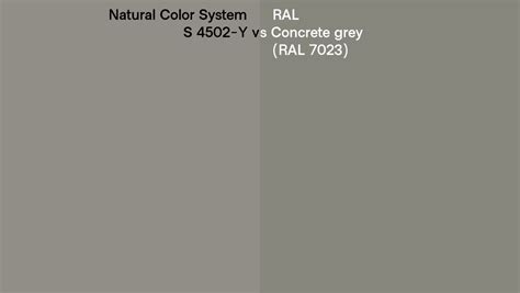 Natural Color System S 4502 Y Vs RAL Concrete Grey RAL 7023 Side By