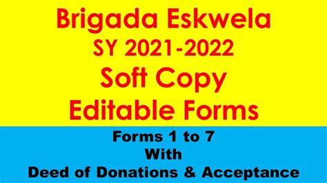 Brigada Eskwela Downloadable Editable Forms Soft Copy Sy 2021 2022