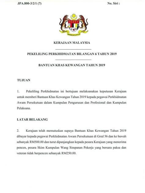 Yang berhormat dato' haji azmi bin rohani. Bantuan Khas Kewangan RM500 2019 Penjawat Awam Dibayar ...