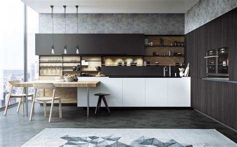 The kitchen design ideas presented here are characterized by their compact and modular form painted original glass color materials, stainless steel, ceramic and wood. 3 Minimalist Kitchen Design With Black, White & Wood ...