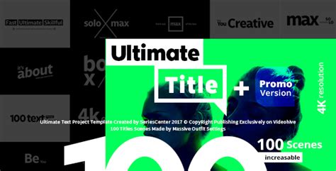 And no one provides such a vast curated list of animating text animations and motion. Videohive - Ultimate Text | 100 Titles Animation 20871204 ...