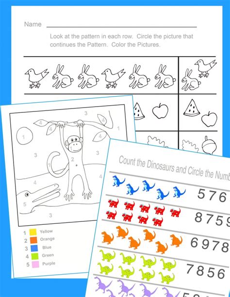 Kindergarten Workbook Practice Worksheets Letters Numbers Cutting