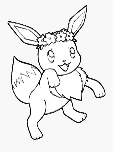 Eevee With Wreath Coloring Page Free Printable Coloring Pages For Kids