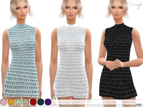 Glitter Panel Mini Dress By Ekinege At Tsr Sims 4 Updates