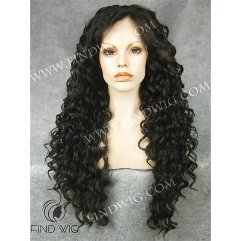 Curly Dark Brown Long Wig Lace Front Kanekalon Wig Fine Quality Lace Wigs Online
