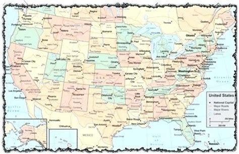Road Map Of The United States With Major Cities Printable Map