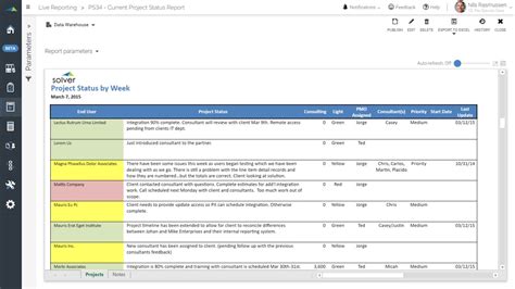 Weekly Project Status Report For Professional Services Organizations