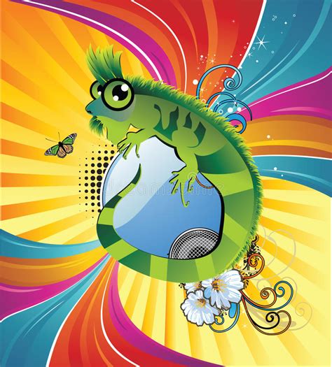 Cartoon Lizard Background Stock Vector Illustration Of