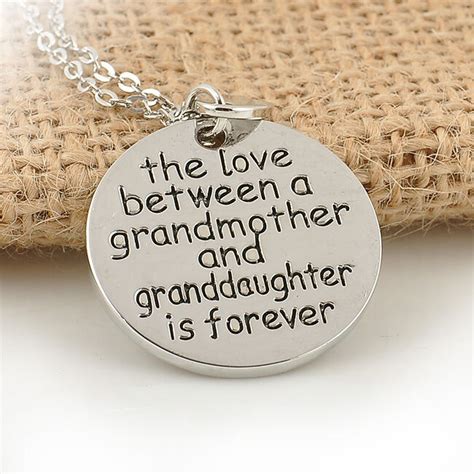 The love between grandmother and granddaughter is forever gifts for grandma birthday presents family keychain keyring key chain. Family Necklace Pendant Gift The Love Between Grandma and ...