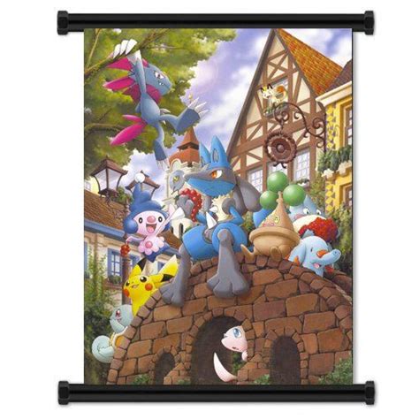 Pokemon Anime Fabric Wall Scroll Poster 16x22 Inches Handmade