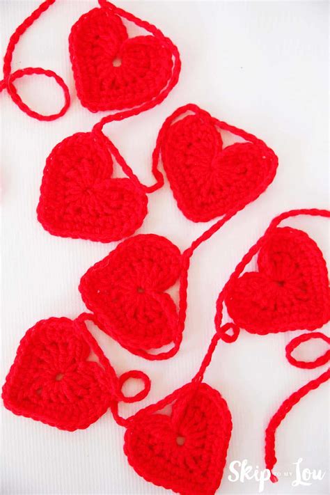 Easy Crochet Heart Garland Pattern Skip To My Lou