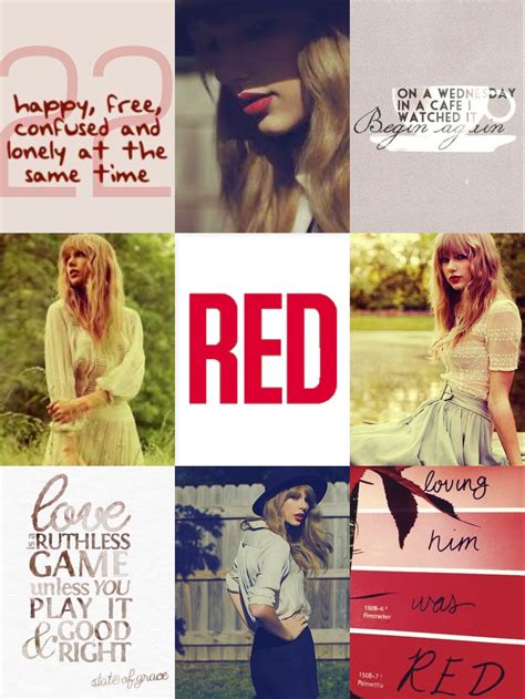 Taylor Swift Red Albumera Aesthetics Photo Collage By Catsart Taylor
