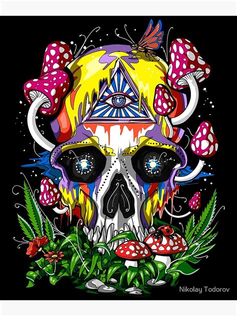 Psychedelic Skull Art Print By Underheaven Redbubble