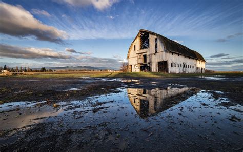 Wallpaper 1920x1200 Px Barns Clouds Landscape Nature Reflection