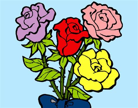 Scarica mazzo di fiori vettoriale. Disegno Mazzo di rose colorato da Walviolet il 03 di ...