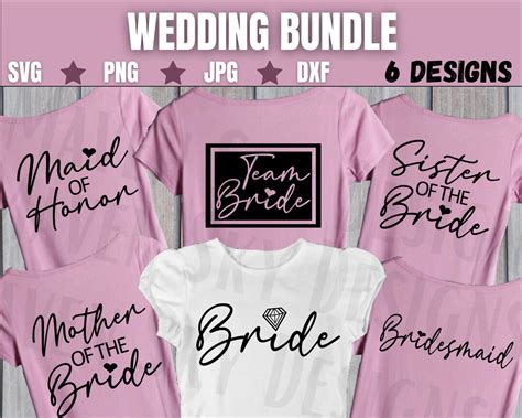 Bridal Party Svg Bundle Wedding Svg Bachelorette Shirt Svg Etsy