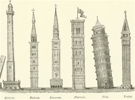 The Seven Great Towers Drawing By English School Pixels