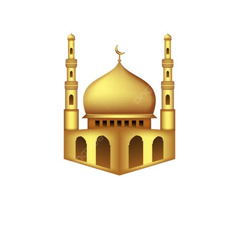 3d Mosque In Gold Domes Ramadan Mosque Eid Al Fitr Png And Vector