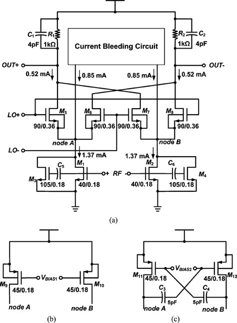 A Double Balanced Mixer Topology With Current Bleeding Circuits B