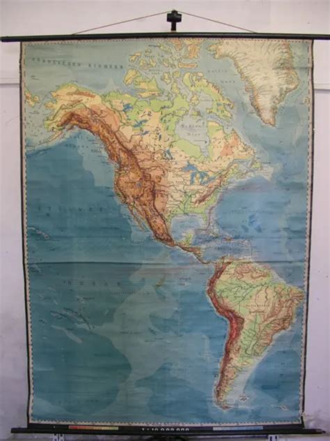 School Wall Map New World New World America America 1943 Gjp 10mio