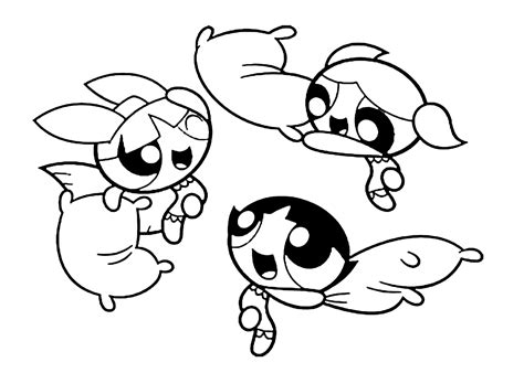 Powerpuff Girls Play Coloring Pages For Kids Printable Free