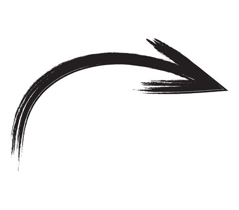 Black Hand Drawn Brush Stroke Arrow Isolated On White Vectpr
