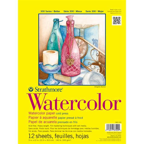 Strathmore Watercolor Paper Pad 9x12 12 Sheets 012017372094