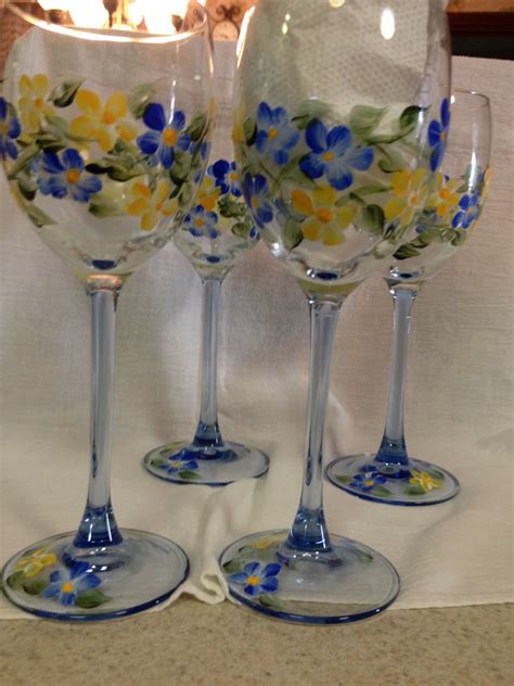Hand Painted Glasses Floral Vintage Wine Glass Hand Painted Glasses Tableware Crafts