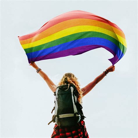 Woman Holding The Pride Flag Premium Image By Hwangmangjoo Flag Photoshoot