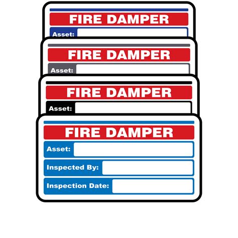 Fire Damper Inspection Labels Label Bar