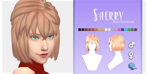 Sherry Hair Raccoonium On Patreon In 2021 Sims 4 Sims 4 Mm Maxis Match