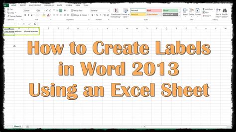 Would you like to design your labels with word? How to Create Labels in Word 2013 Using an Excel Sheet ...