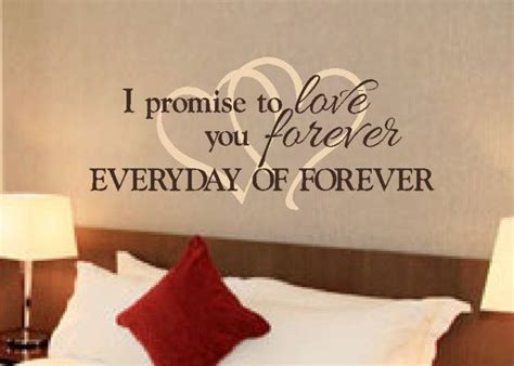 No matter how big the bed room is, if it use the quotes above the bed then uncontrollably the rental is going to seeming spacious. Romantic Sayings Vinyl wall art Master bedroom by ...