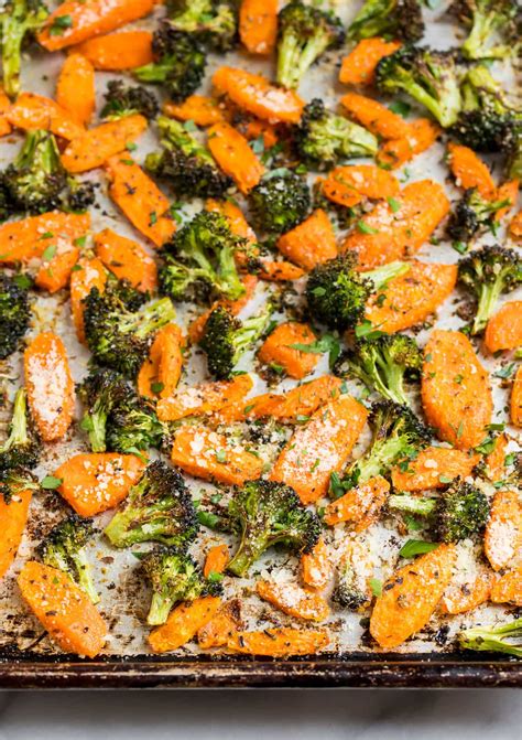 Roasted Broccoli and Carrots with Parmesan - WellPlated.com