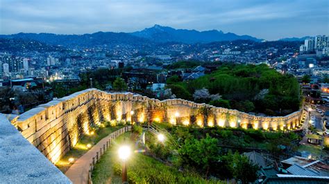 the old fortress wall of seoul in naksan park jongno district seoul south korea [42882412