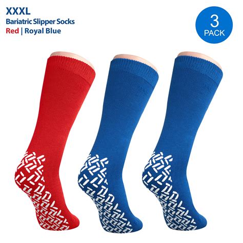 One Size Unisex 2 Pairs Of Super Wide Socks With Non Skid Grips For