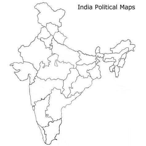 India Map Political Blank PNG